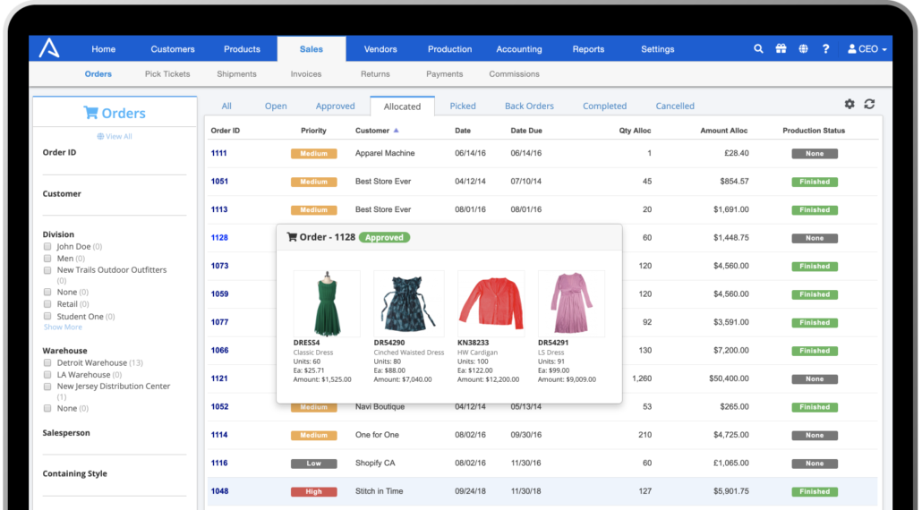 ApparelMagic Sales Orders Allocation