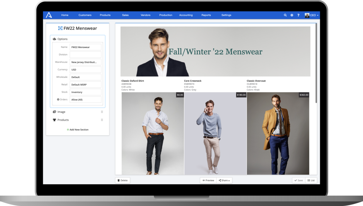 Line Sheets ApparelMagic