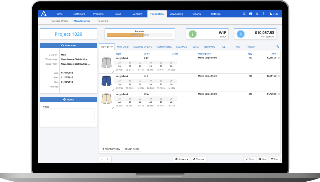 Apparel Manufacturing Software to get supply chain control ApparelMagic